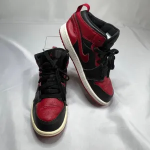 Jordan 1 Mid PS Banned 2020 Size 3y Shoes Nike Air Black Red 640734-074 Kid