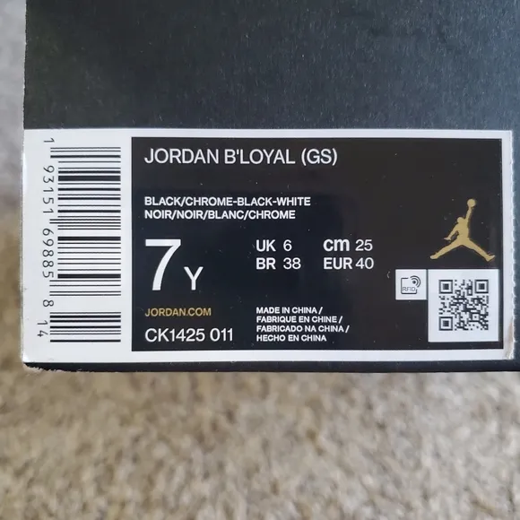 Jordan B'Loyal Big Kids Size 7