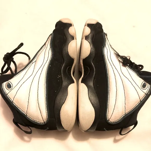Jordan pro strong white and black shoes