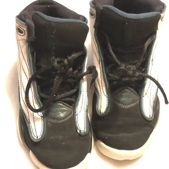 Jordan pro strong white and black shoes