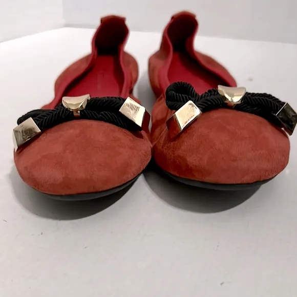 Jorja’s Monica Stella Elegant Red Ballet Flats with Bow Accent size 39