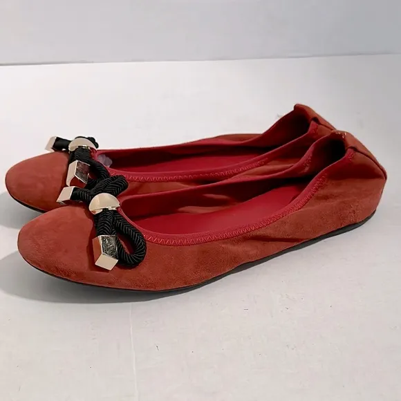 Jorja’s Monica Stella Elegant Red Ballet Flats with Bow Accent size 39