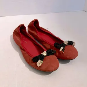 Jorja’s Monica Stella Elegant Red Ballet Flats with Bow Accent size 39
