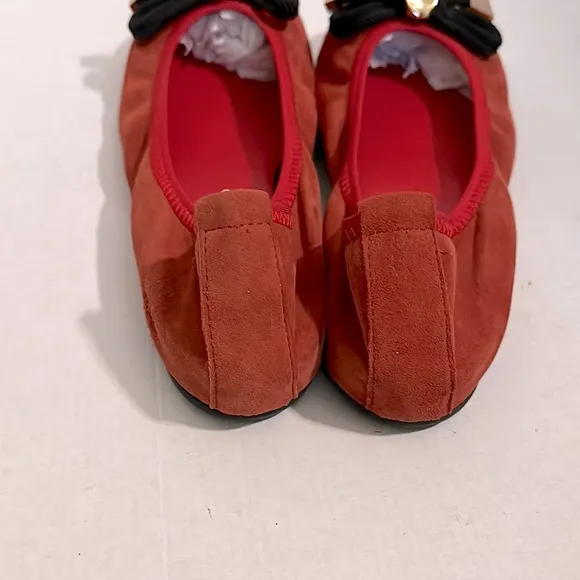 Jorja’s Monica Stella Elegant Red Ballet Flats with Bow Accent size 39