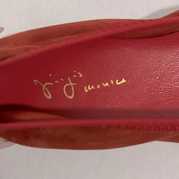 Jorja’s Monica Stella Elegant Red Ballet Flats with Bow Accent size 39