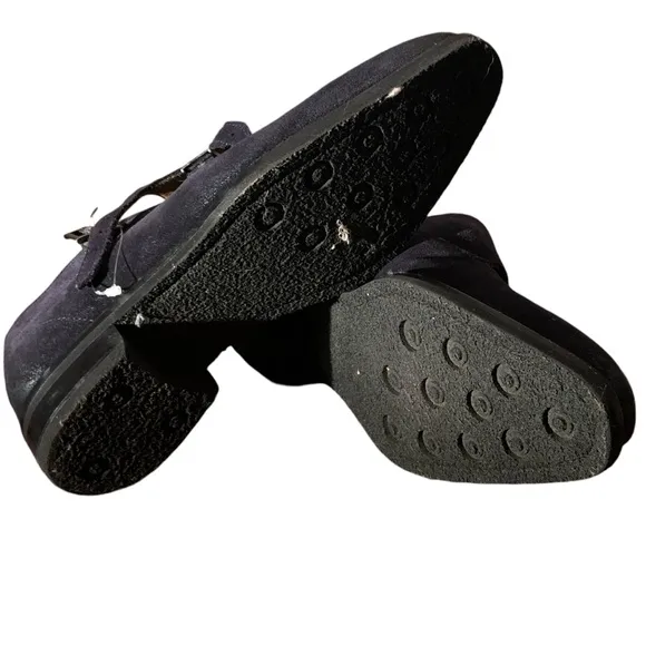 Jose Real Nordve Double Monk Black Suede Oxford Shoes w/ Buckle Italian Leather