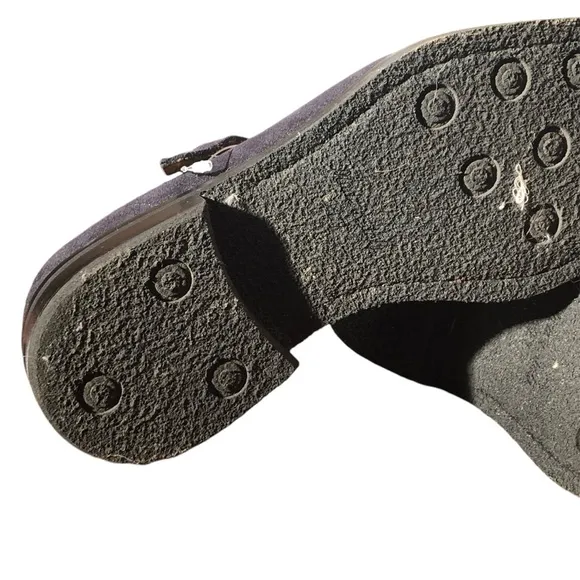 Jose Real Nordve Double Monk Black Suede Oxford Shoes w/ Buckle Italian Leather