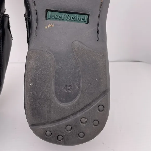 Josef Seibel European Steven Black Leather Fisherman Sandals‎ Size US 9.5  EU 43