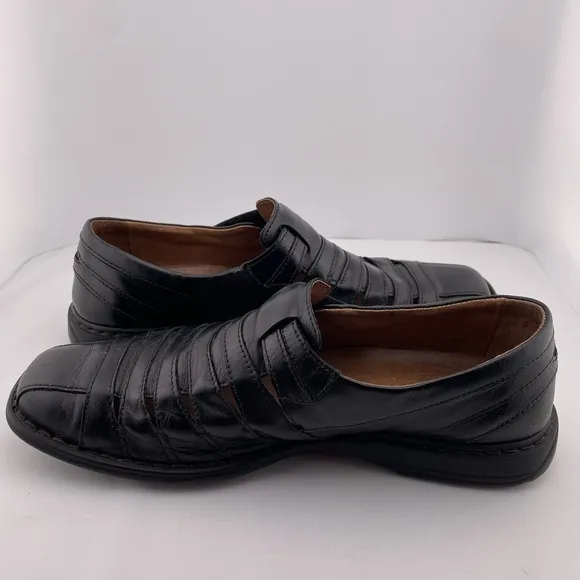 Josef Seibel European Steven Black Leather Fisherman Sandals‎ Size US 9.5  EU 43
