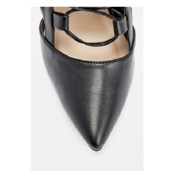 JUSTFAB ESPERANZA KNEE HIGH STRAPPY PUMP - BLACK SIZE 10M (NEW)