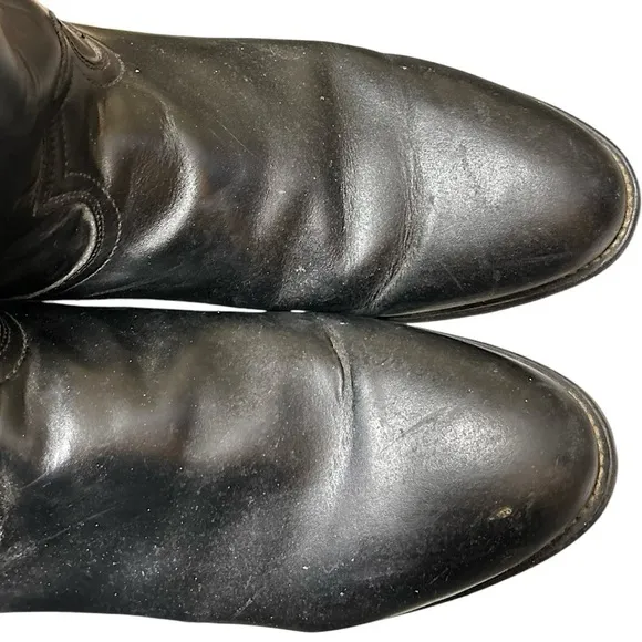 Justin Shoes Men Size 11 EE Style 3133 Black Leather basic work roper Cowboy Kip