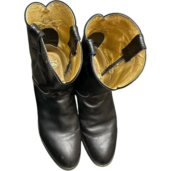 Justin Shoes Men Size 11 EE Style 3133 Black Leather basic work roper Cowboy Kip