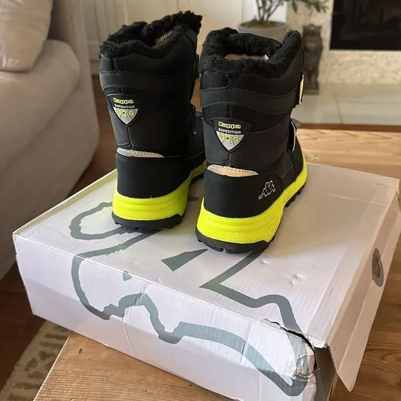 Kappa Cekis Tex K Black/Lime Kids Boot NEW in Box