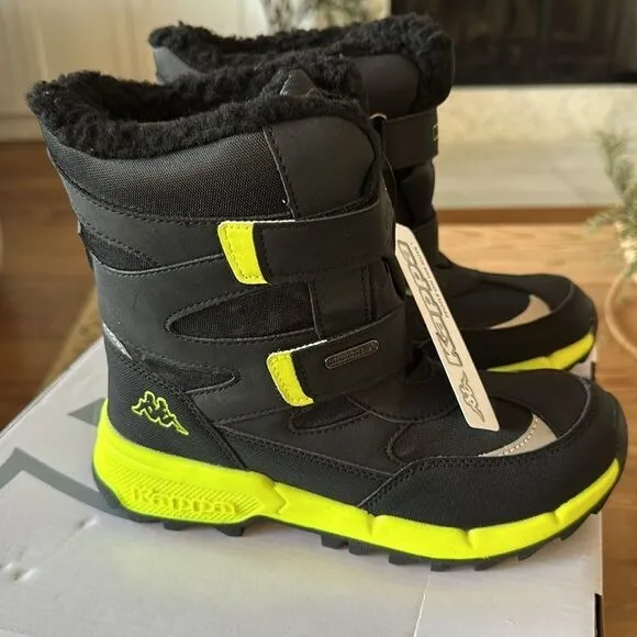 Kappa Cekis Tex K Black/Lime Kids Boot NEW in Box