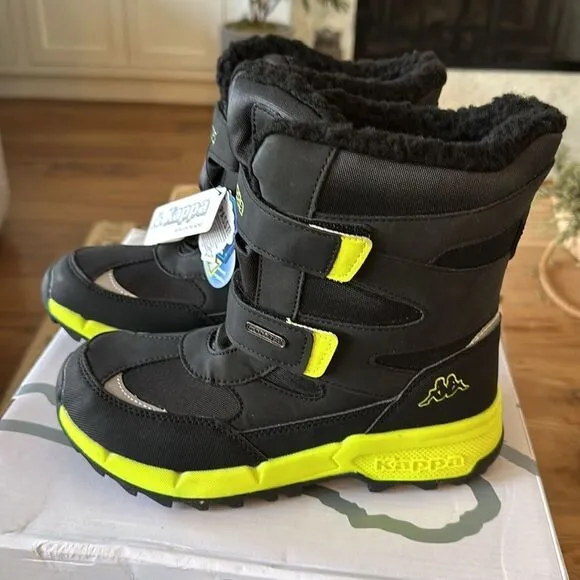 Kappa Cekis Tex K Black/Lime Kids Boot NEW in Box