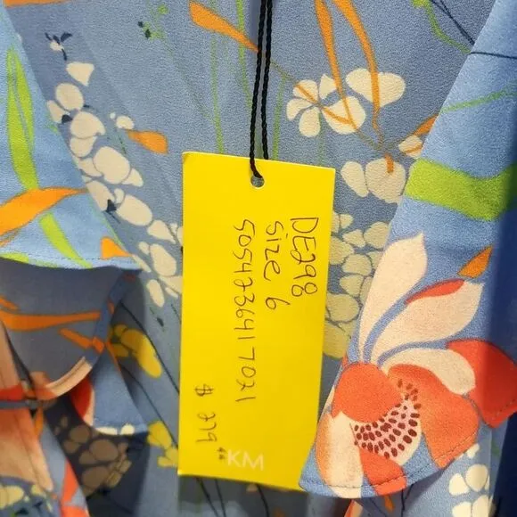 Karen Millen Blue Floral Dress - Size 6 - NWT