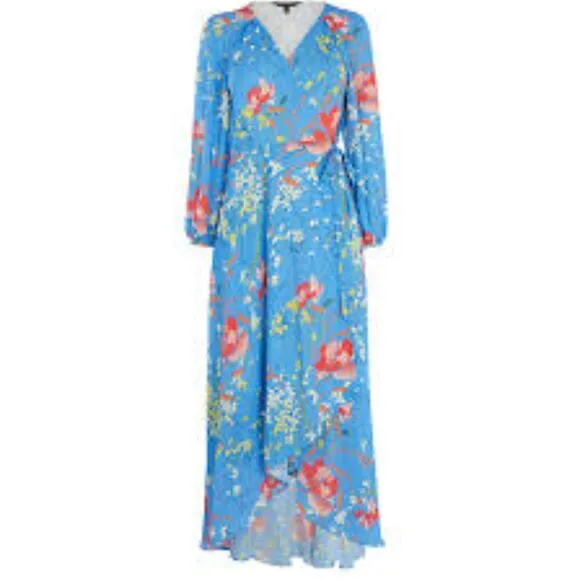 Karen Millen Blue Floral Dress - Size 6 - NWT