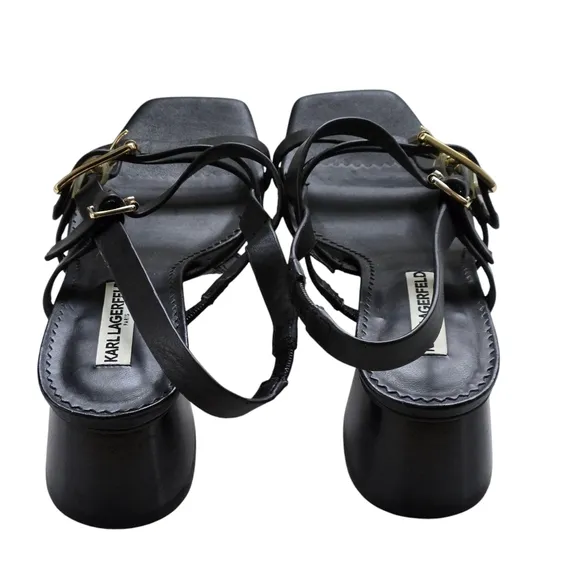 Karl Lagerfeld Maja Slingback Sandal Black Sandal Heels 8.5B