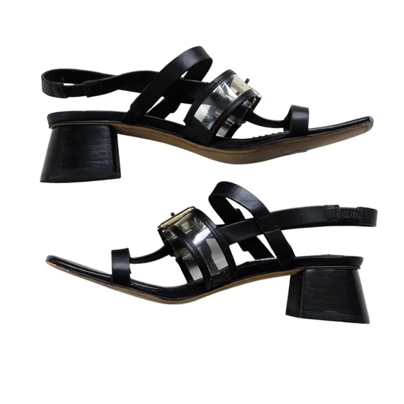 Karl Lagerfeld Maja Slingback Sandal Black Sandal Heels 8.5B