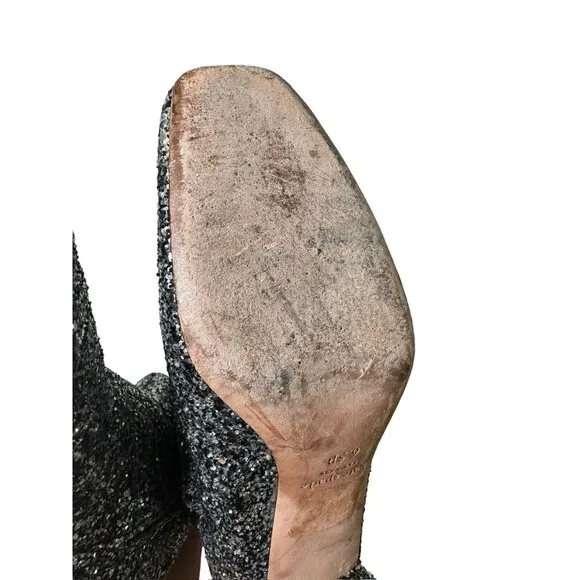 Kate Spade Junelle Glitter Ankle Boots Shoes Women’s 6.5 B Booties Silver- Shiny