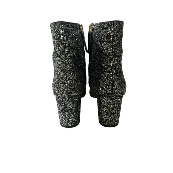 Kate Spade Junelle Glitter Ankle Boots Shoes Women’s 6.5 B Booties Silver- Shiny