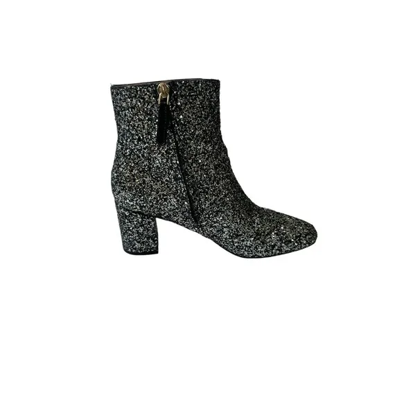 Kate Spade Junelle Glitter Ankle Boots Shoes Women’s 6.5 B Booties Silver- Shiny