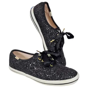 Kate Spade Keds black glitter sneakers