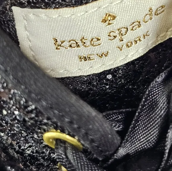 Kate Spade Keds black glitter sneakers