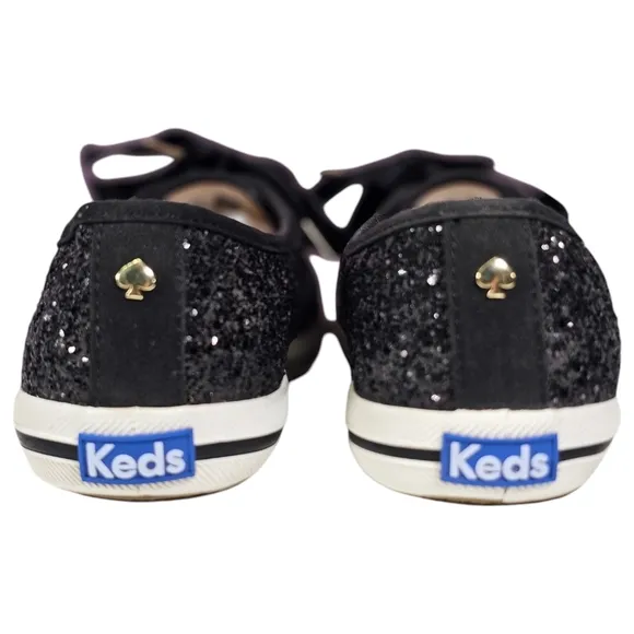 Kate Spade Keds black glitter sneakers