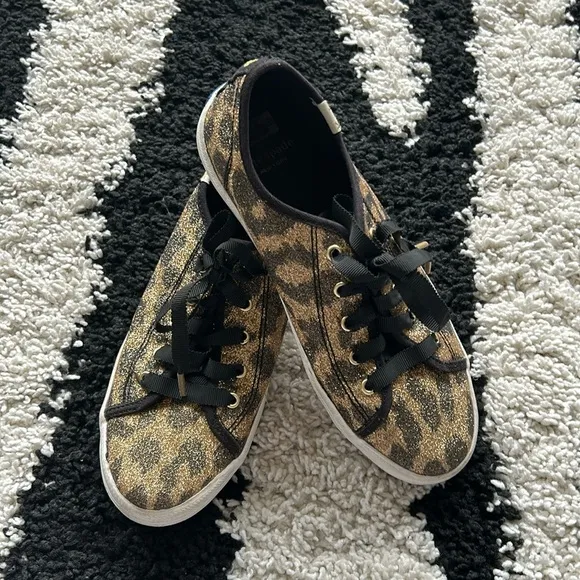 KATE SPADE KEDS Girls Cheetah Print Glitter Shoes Size 3