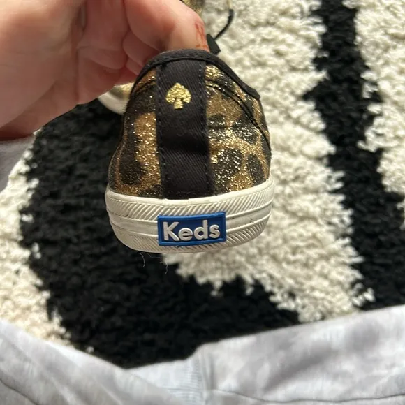 KATE SPADE KEDS Girls Cheetah Print Glitter Shoes Size 3