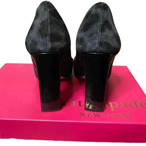 𝅺KATE Spade Leena Shoes Pointed Toe Block Heel Bow Pumps Sz 5