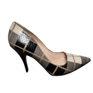 Kate Spade Licorice Too Plaid Pumps Women’s Size 7 B Italy 4” Heel