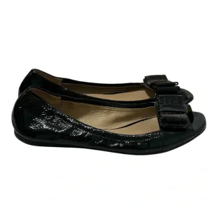 Kate Spade New York Black Peep Toe Ballet Flats Shoes Size 7 Patent Leather