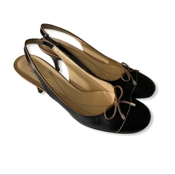 Kate Spade New York Black Shoes With a Tan Bow Tie