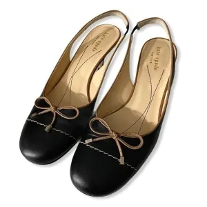 Kate Spade New York Black Shoes With a Tan Bow Tie