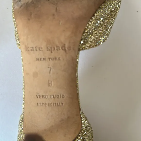 Kate Spade New York D’Orsay gold glitter women's Pump size 7