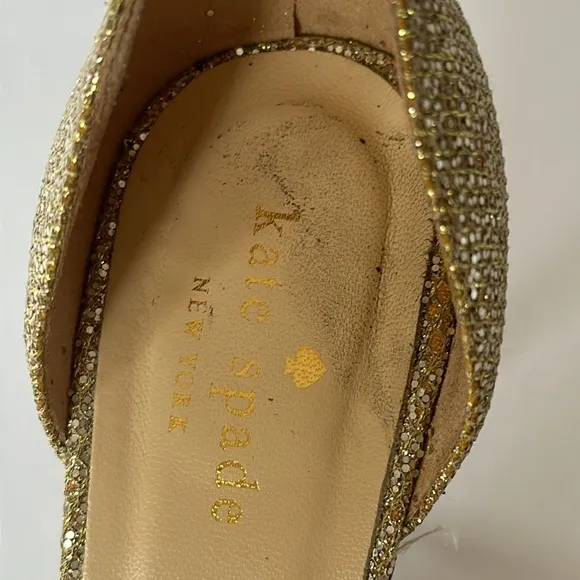 Kate Spade New York D’Orsay gold glitter women's Pump size 7