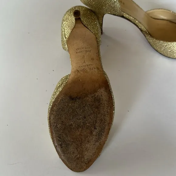 Kate Spade New York D’Orsay gold glitter women's Pump size 7
