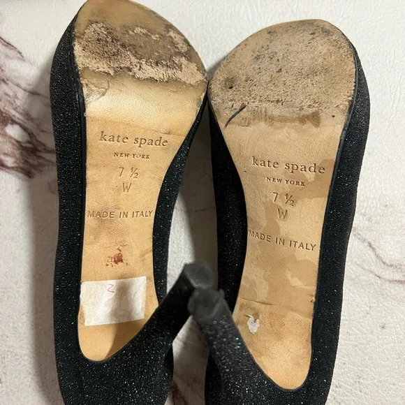 Kate Spade New York Karoline Black Glitter Womens Shoes Size 7.5 Italy