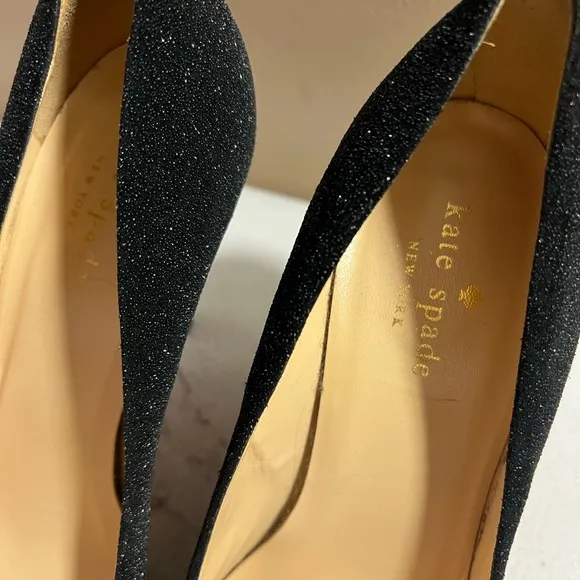 Kate Spade New York Karoline Black Glitter Womens Shoes Size 7.5 Italy