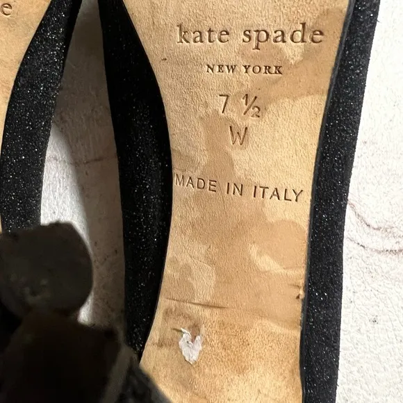 Kate Spade New York Karoline Black Glitter Womens Shoes Size 7.5 Italy