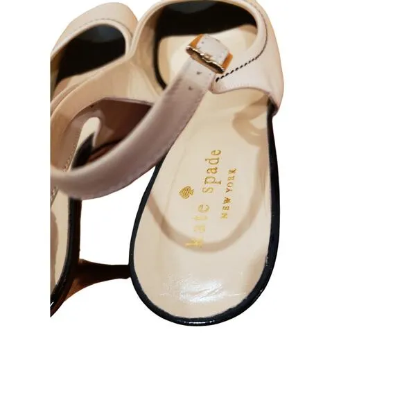 Kate Spade Nude &amp; Black Peep Toe Heels Size 7
