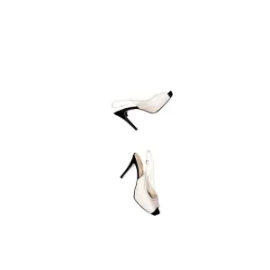 Kate Spade Nude &amp; Black Peep Toe Heels Size 7