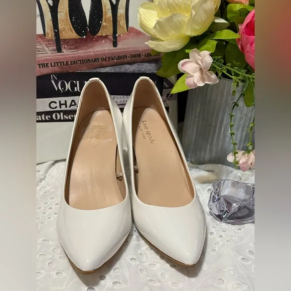 KATE SPADE Vida  White Patent Leather Pumps Size 7M