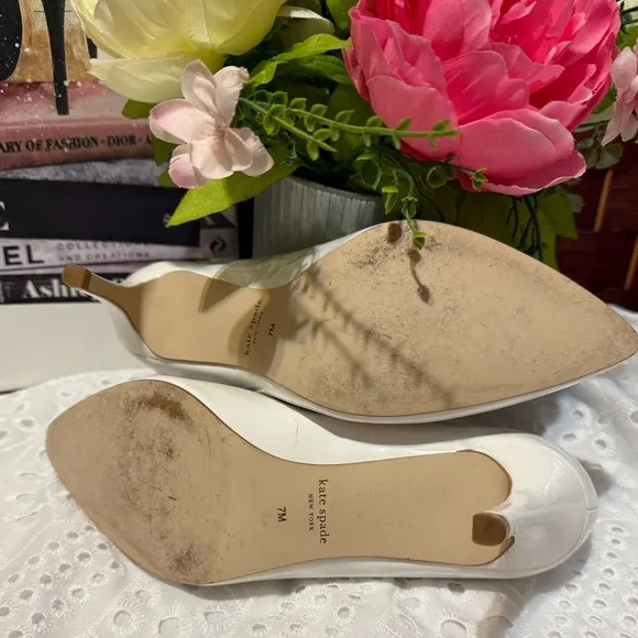 KATE SPADE Vida  White Patent Leather Pumps Size 7M