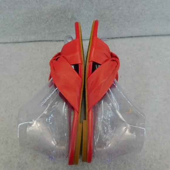 Kate Spade Womens Marcella Red Leather Slip On Slide Sandals Size 7.5 - New