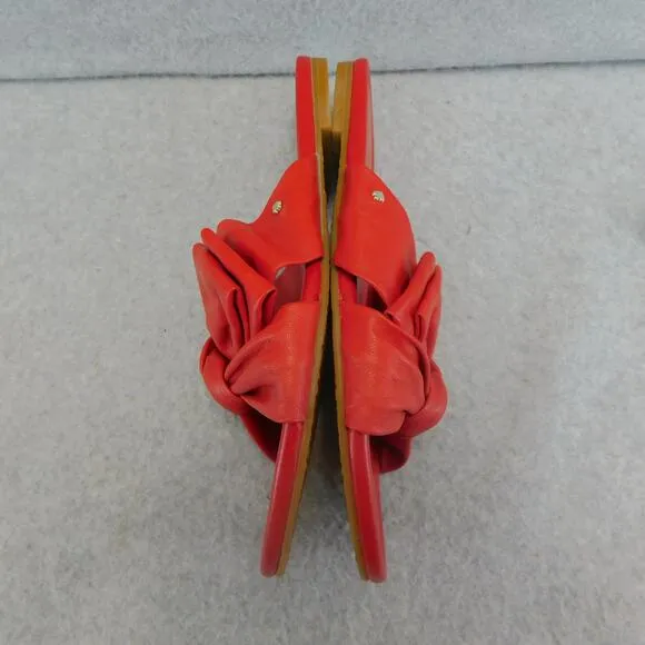 Kate Spade Womens Marcella Red Leather Slip On Slide Sandals Size 7.5 - New