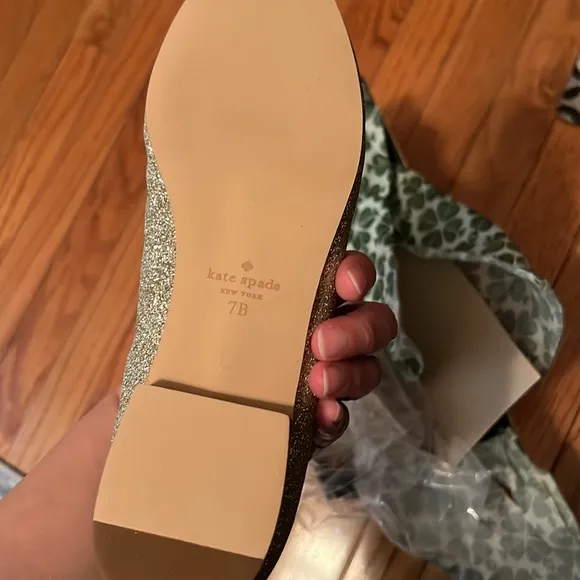 Kate Spade Women's New York Georgia Glitter Loafer Gold Sparkle Shoes NIB