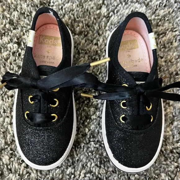 Kate Spade x Keds Champion Glitter‎ Black Sneakers Toddler Shoes Size 6